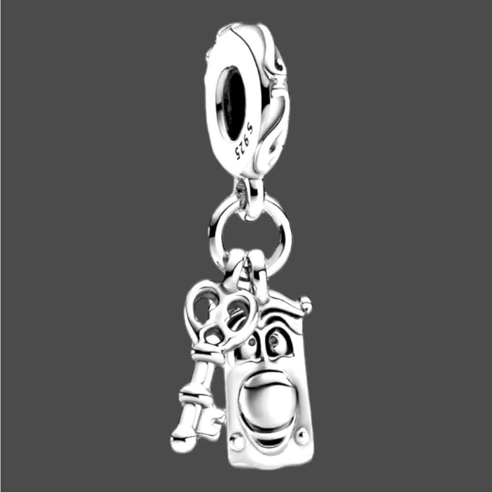 Alice in Wonderland Doornob & Key 925 Silver Charm